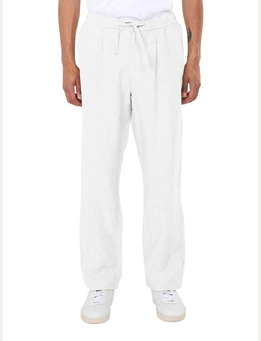 Pantalon en lin bio | Blanc "fig loose linen pants bright white"