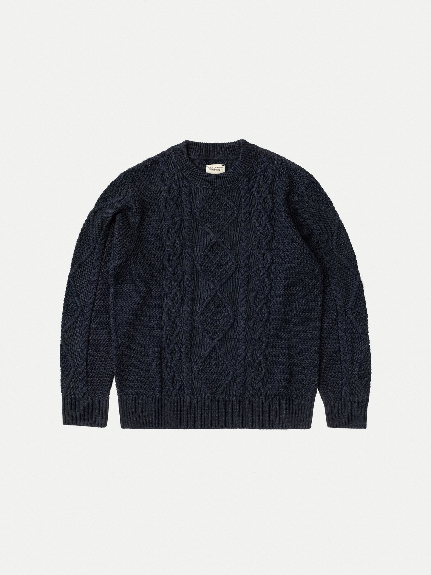 Pull marine en coton bio - Didrik Braided indigo