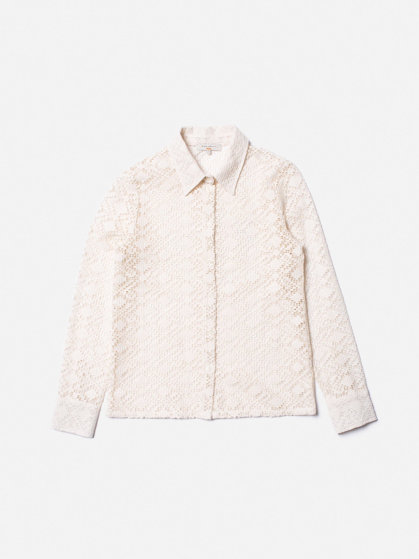 Chemise en dentelle écrue en coton bio - doris lace shirt egg white