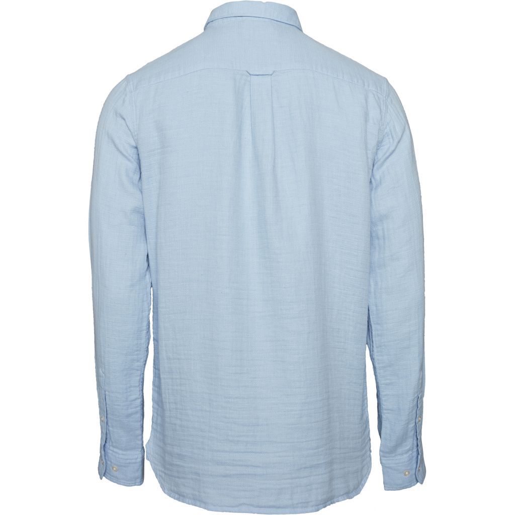 Chemise unie bleu ciel en coton bio