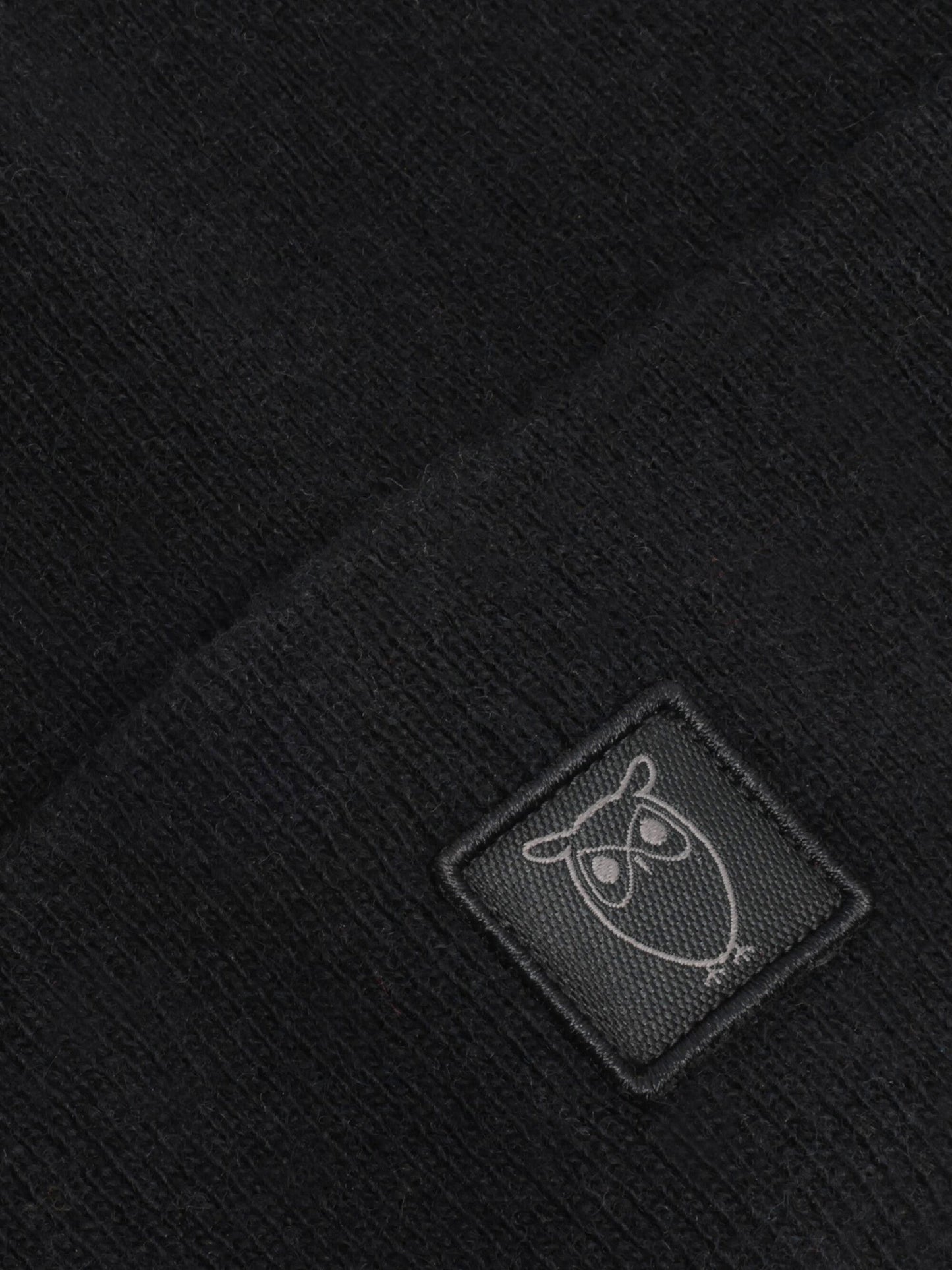 Bonnet en laine bio | noir "double layer wool beanie - black jet"