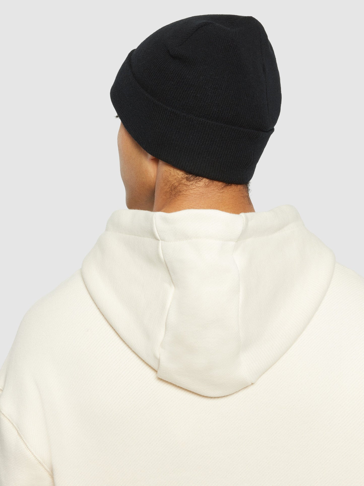 Bonnet en laine bio | noir "double layer wool beanie - black jet"