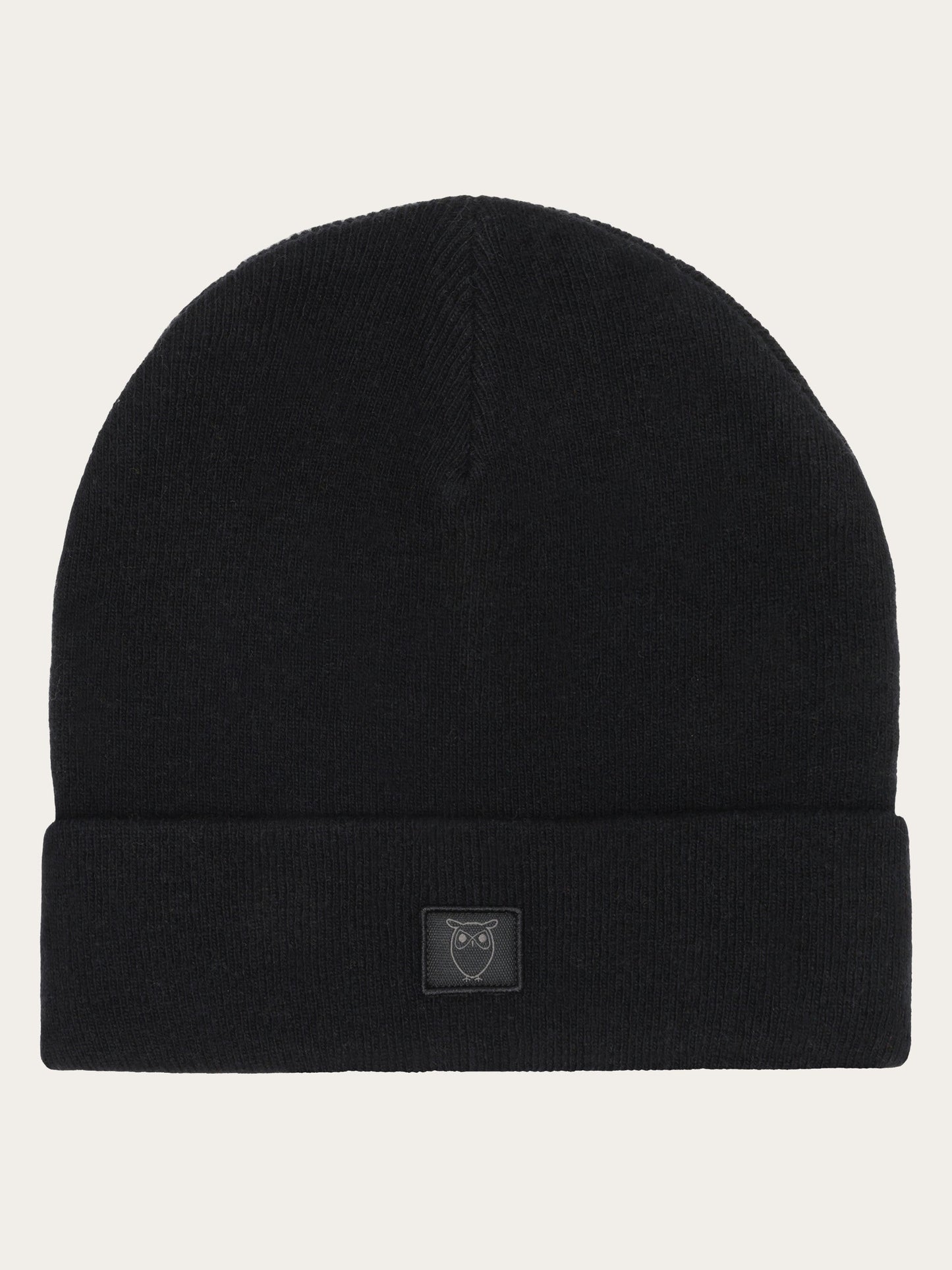 Bonnet en laine bio | noir "double layer wool beanie - black jet"