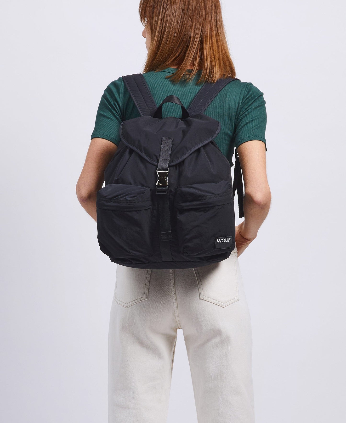 Sac à dos en matière recyclée déperlante | Noir "midnight backpack"