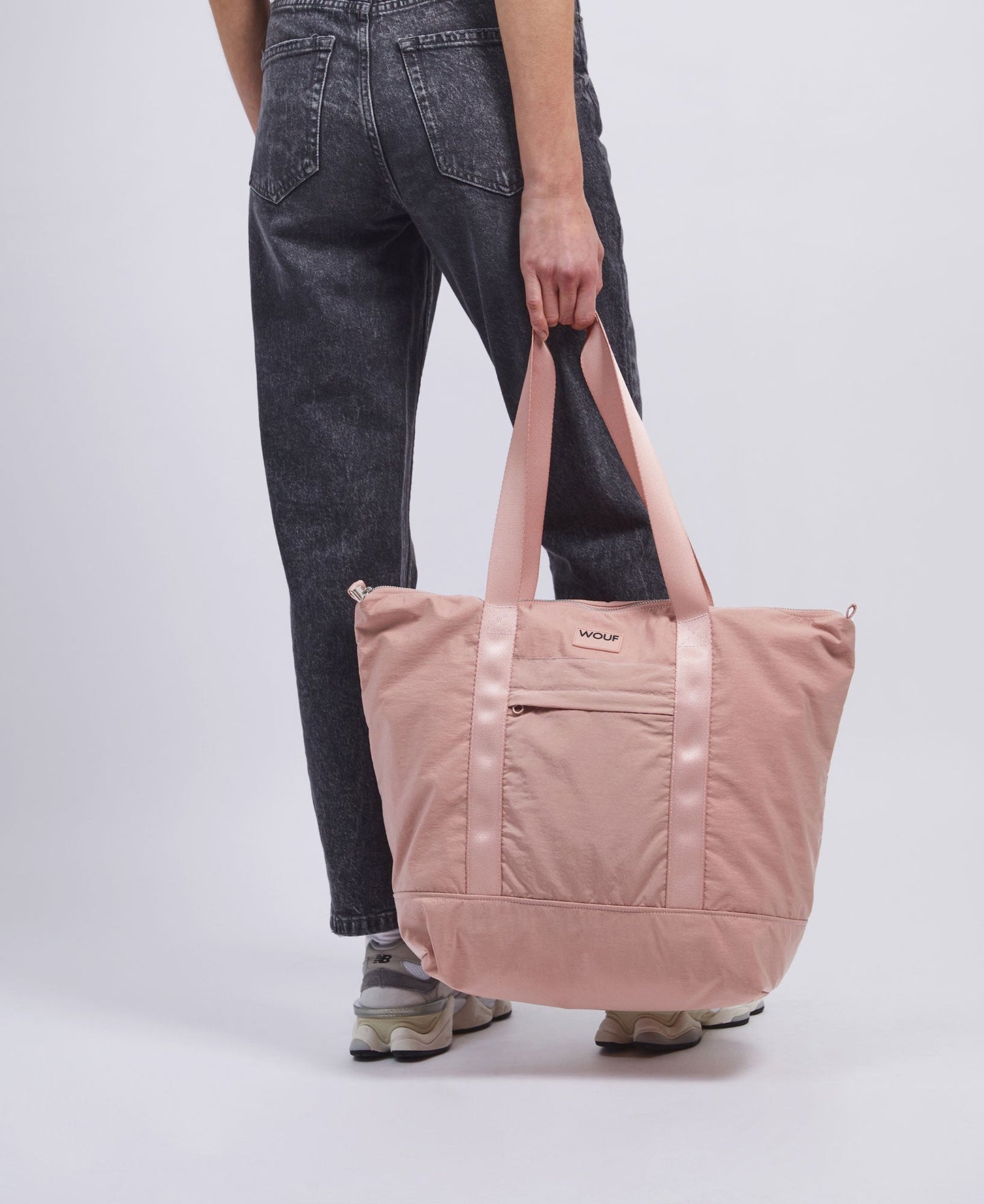 Sac cabas en matière recyclée déperlante | rose "ballet tote bag rose poudré"