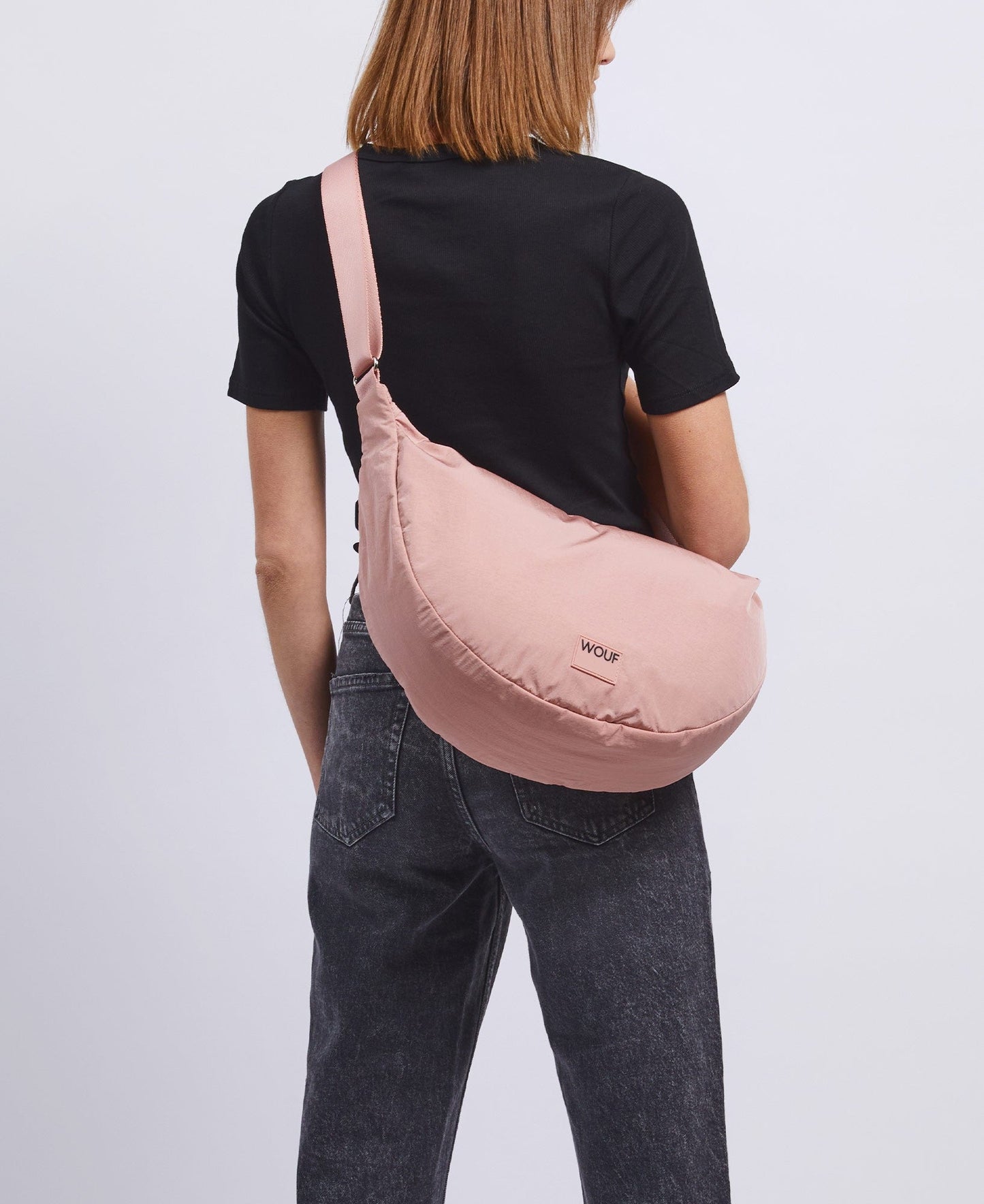 Grand sac à bandoulière en recyclé déperlant | Rose "ballet large crossbody bag"