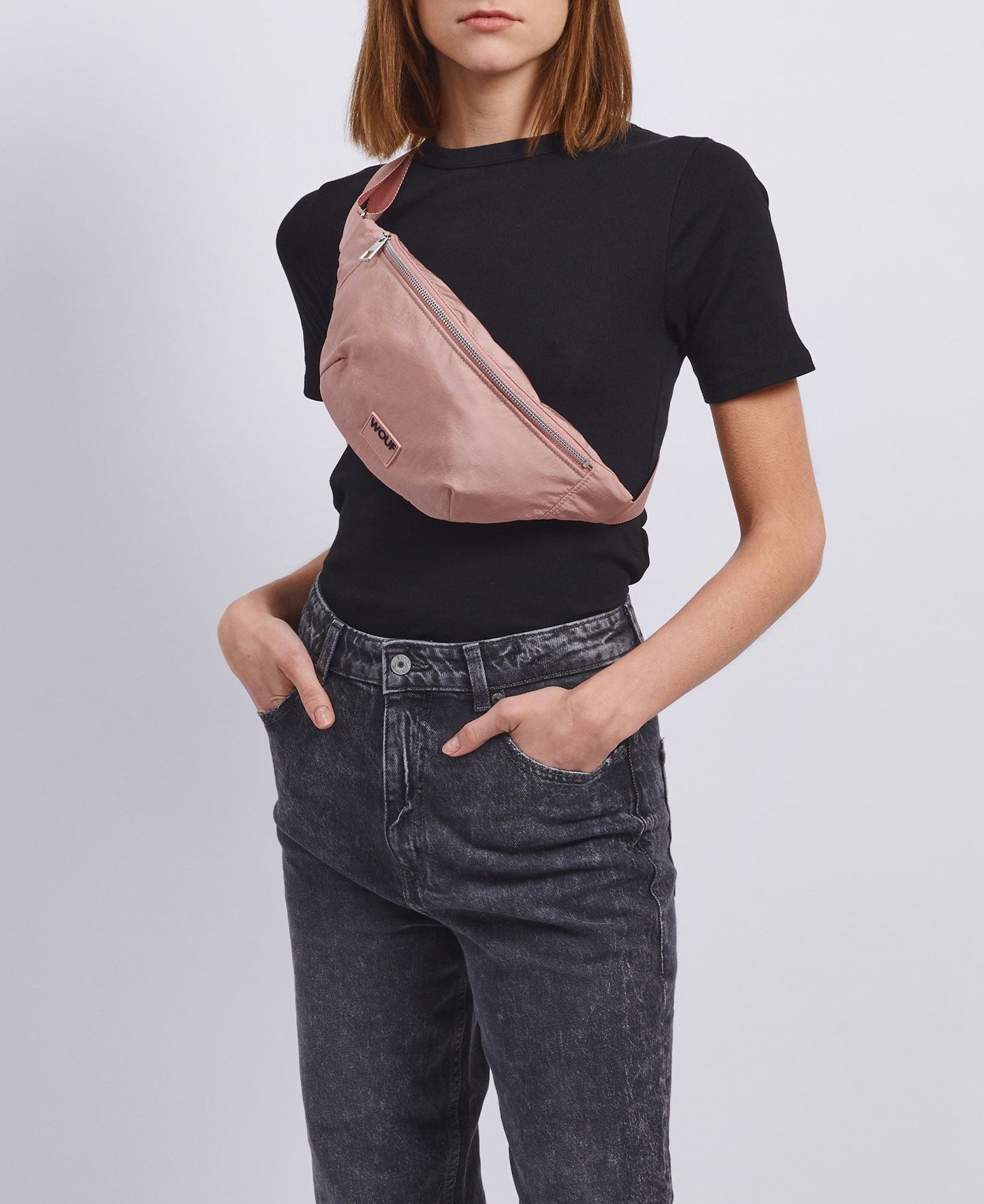 Banane en matière recyclée déperlante | Rose "ballet waistbag rose poudré"