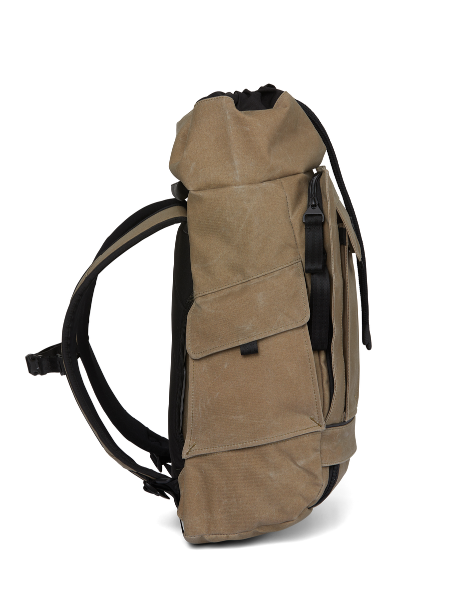 Sac à dos waxé marron recyclé - blok medium