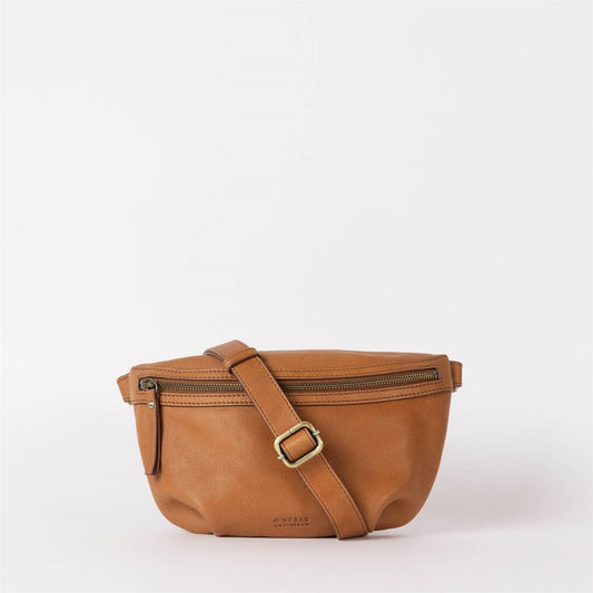 Banane en cuir certifié | Marron "milo oak soft grain"