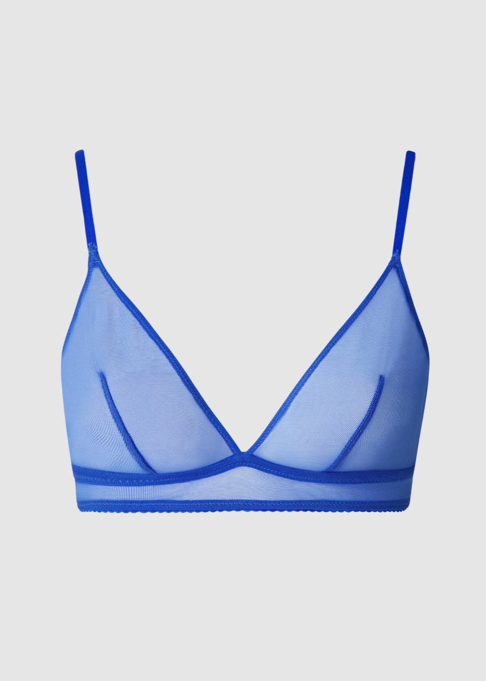 Soutien-gorge en polyamide recyclé | bleu "mesh triangle bralette - electric blue"