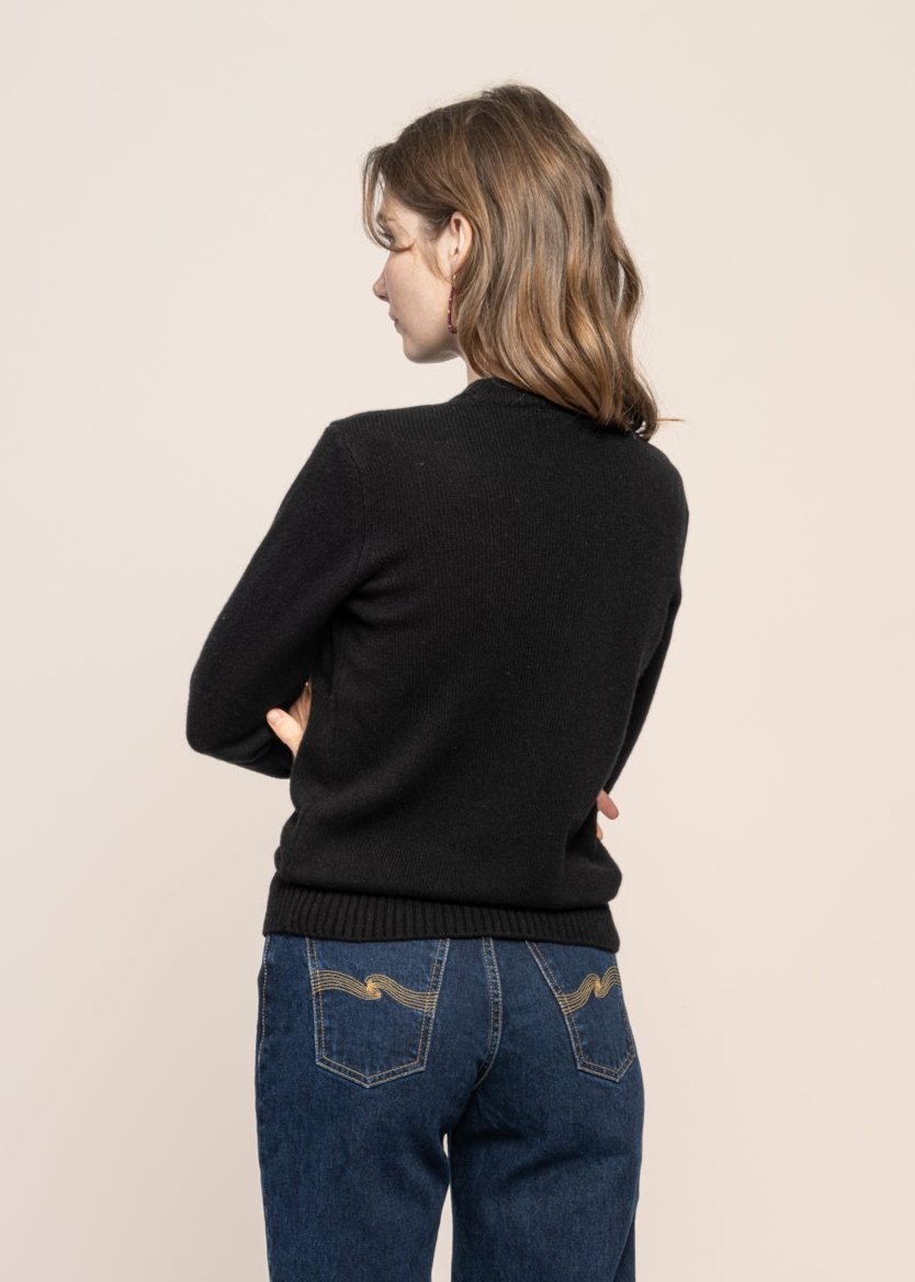 Pull en cachemire recyclé | noir "edda - nero ardesia"