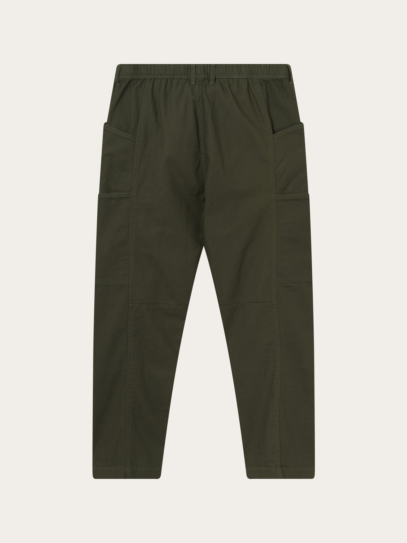 Pantalon cargo en coton bio | Vert forêt "elm carrot canvas belt pants forrest night"