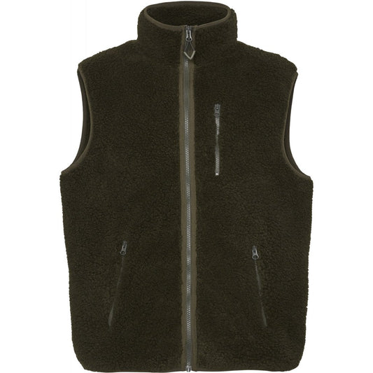 Veste polaire sans manches verte en polyester recyclé