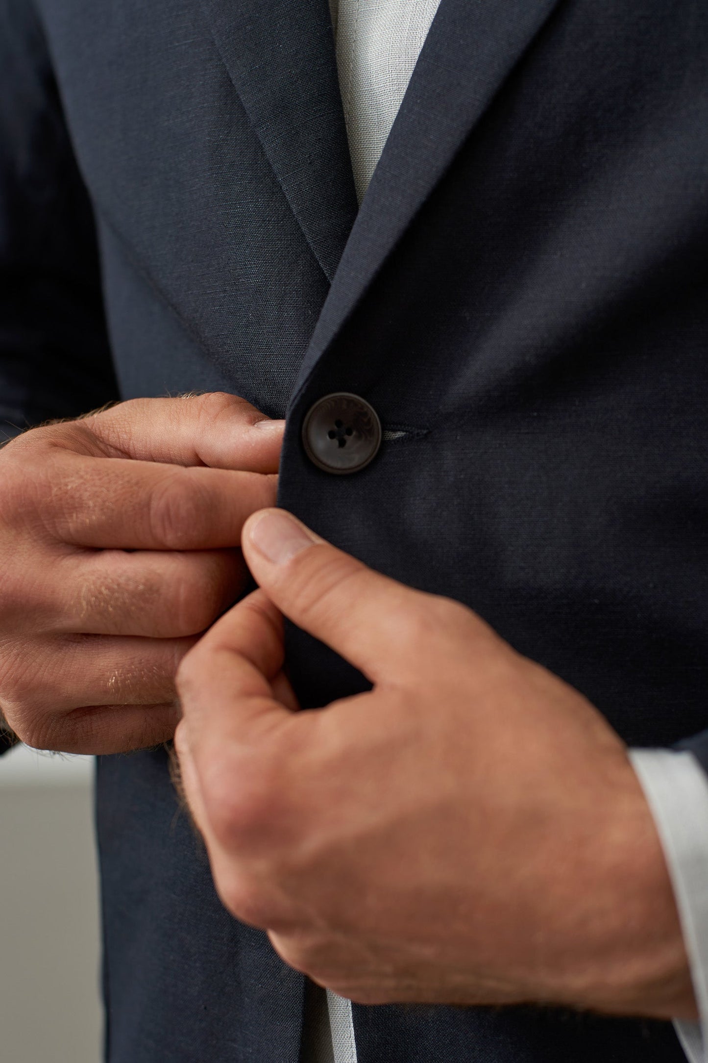Blazer en coton bio et lin | Noir "enver black linen"