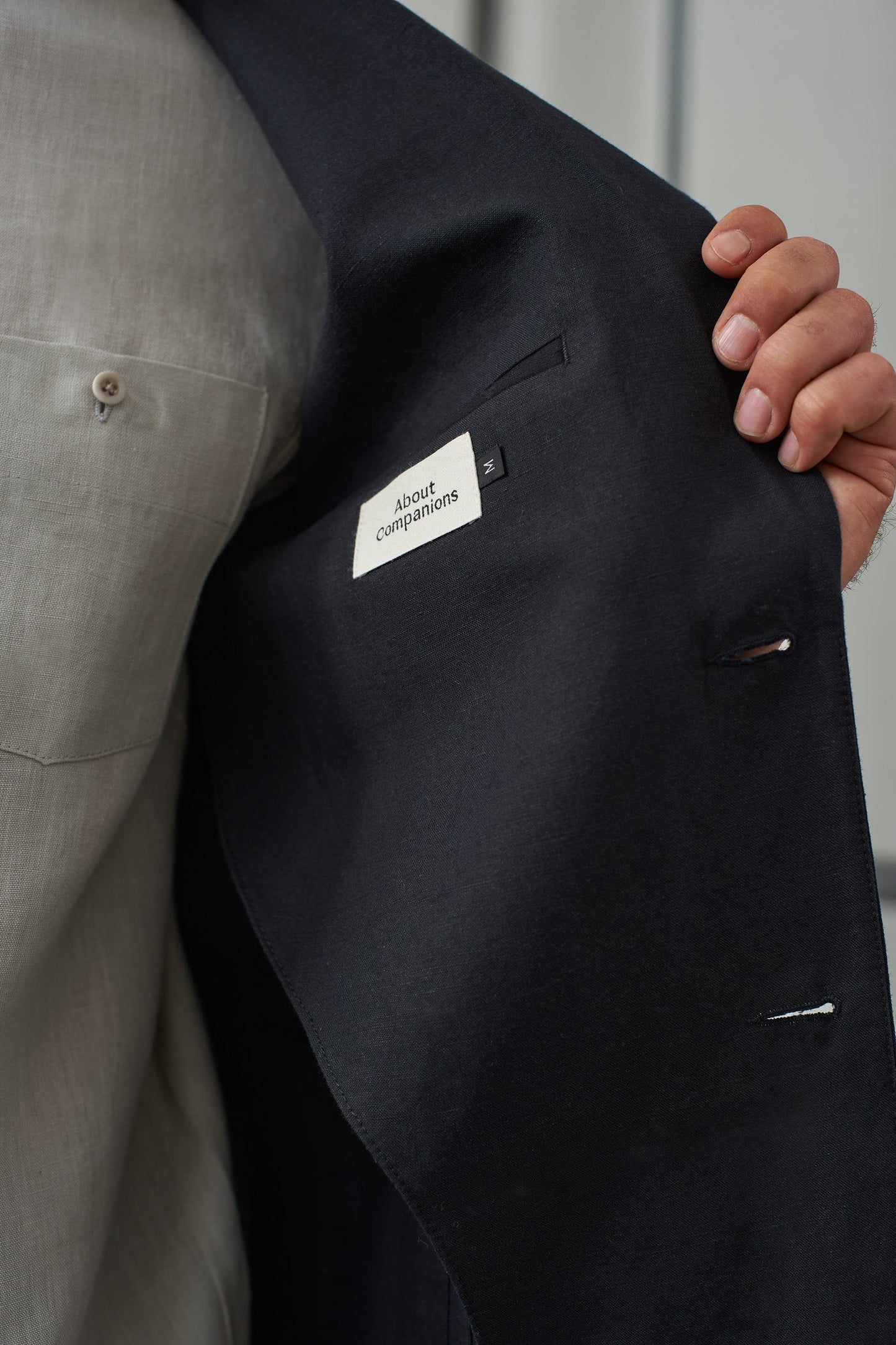 Blazer en coton bio et lin | Noir "enver black linen"