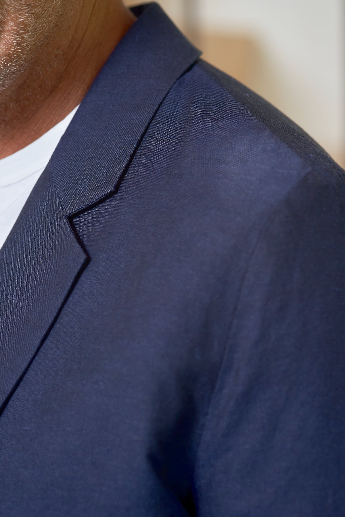Blazer en coton bio et lin | navy "enver navy"