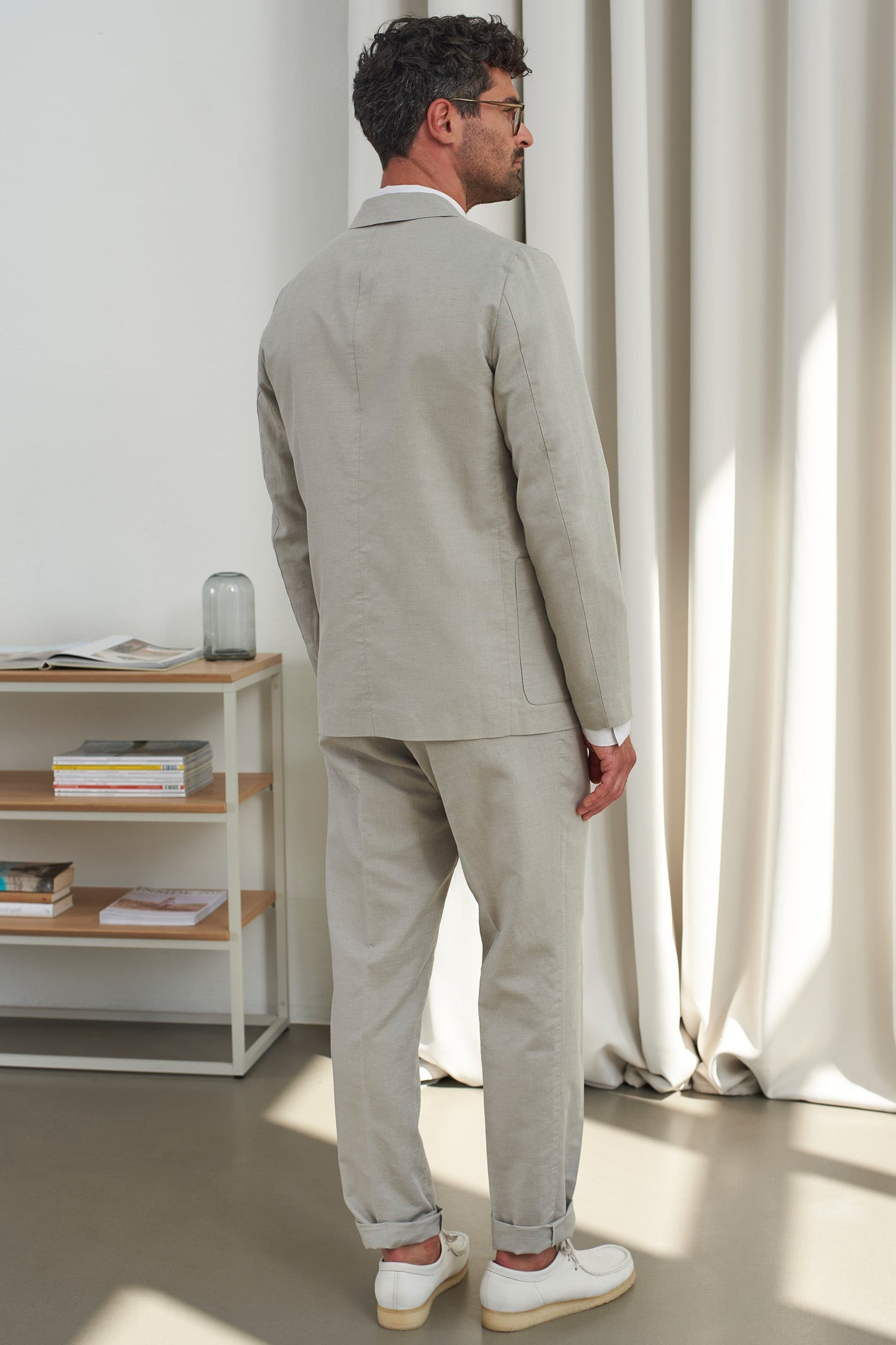 Blazer en coton bio et lin | Lin naturel "enver reed linen"
