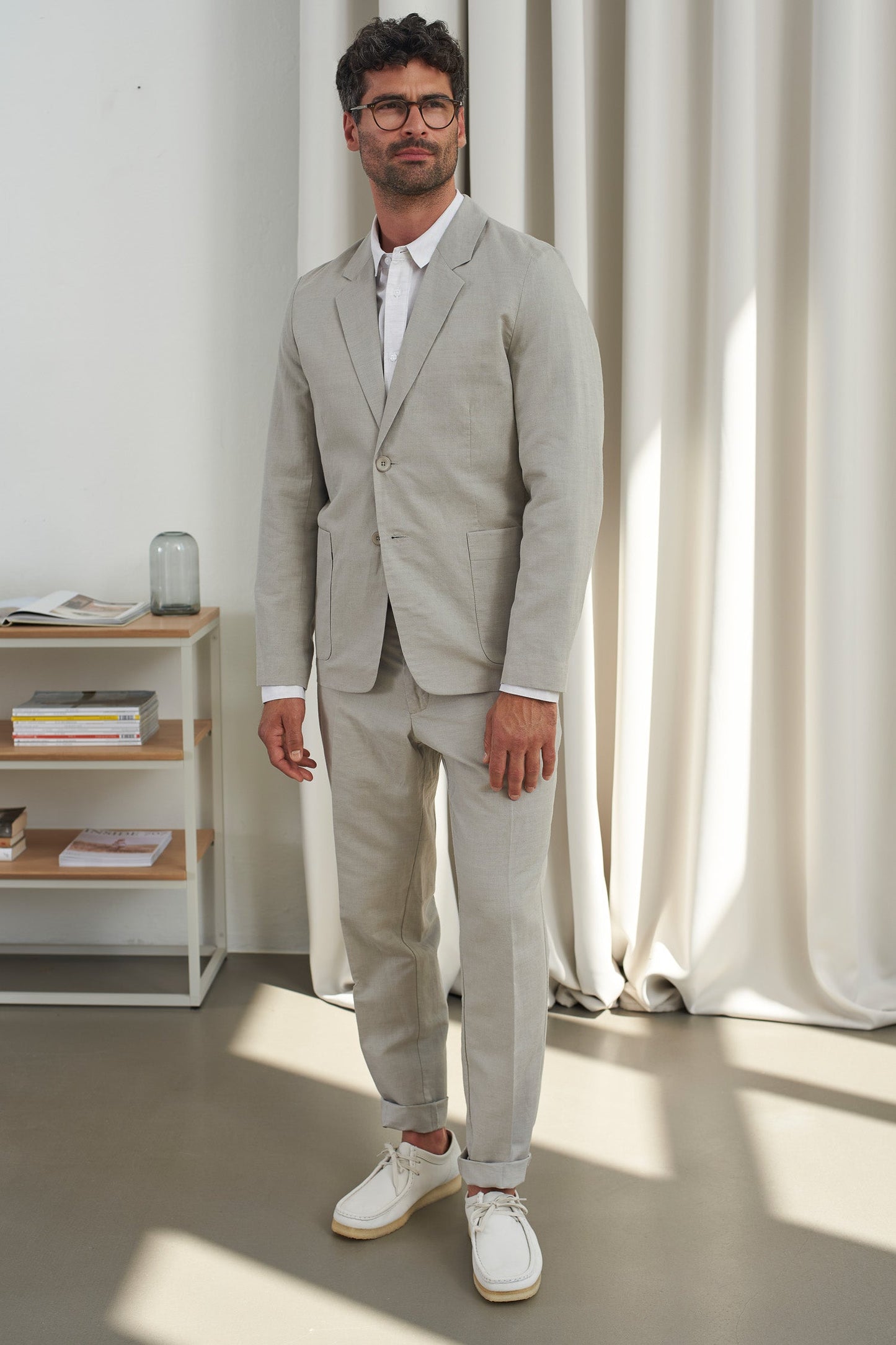 Blazer en coton bio et lin | Lin naturel "enver reed linen"