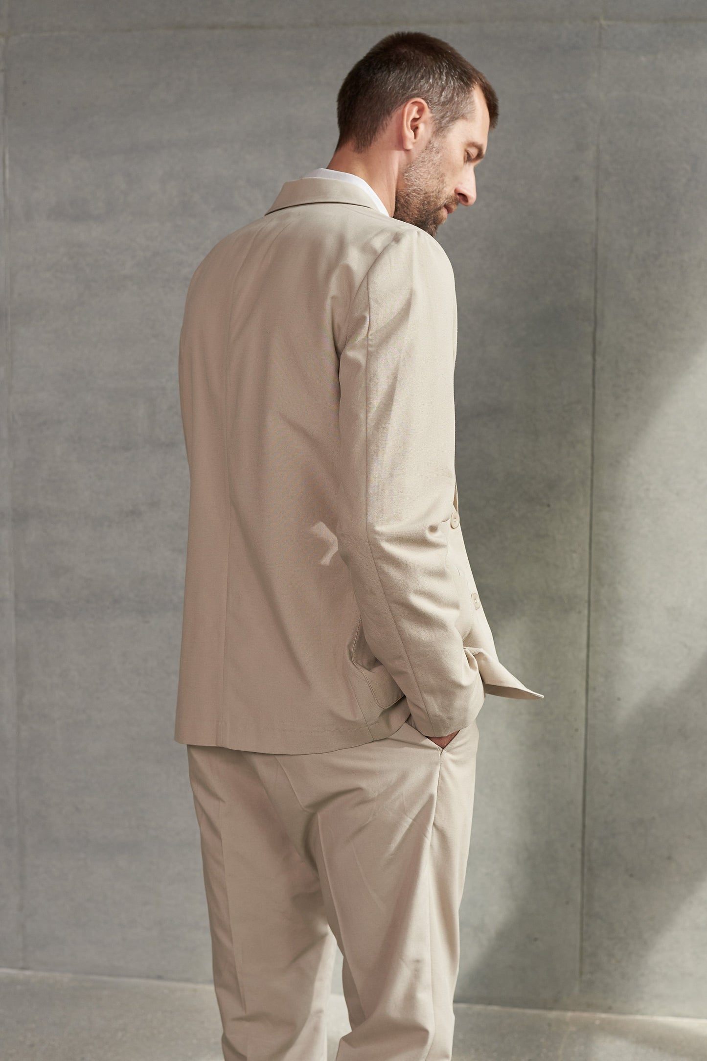 Blazer en coton bio et tencel | taupe "enver taupe"