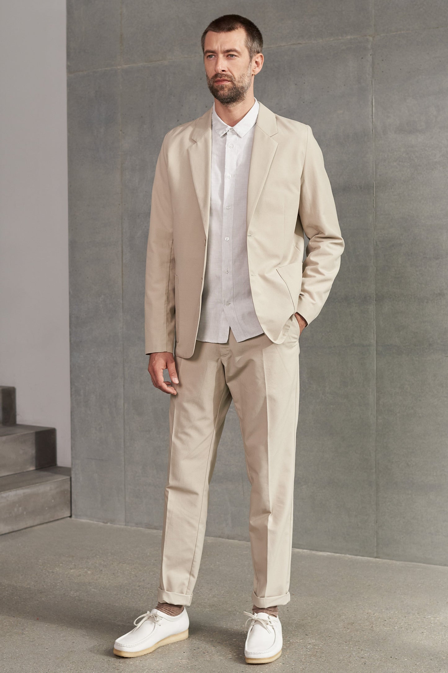 Blazer en coton bio et tencel | taupe "enver taupe"