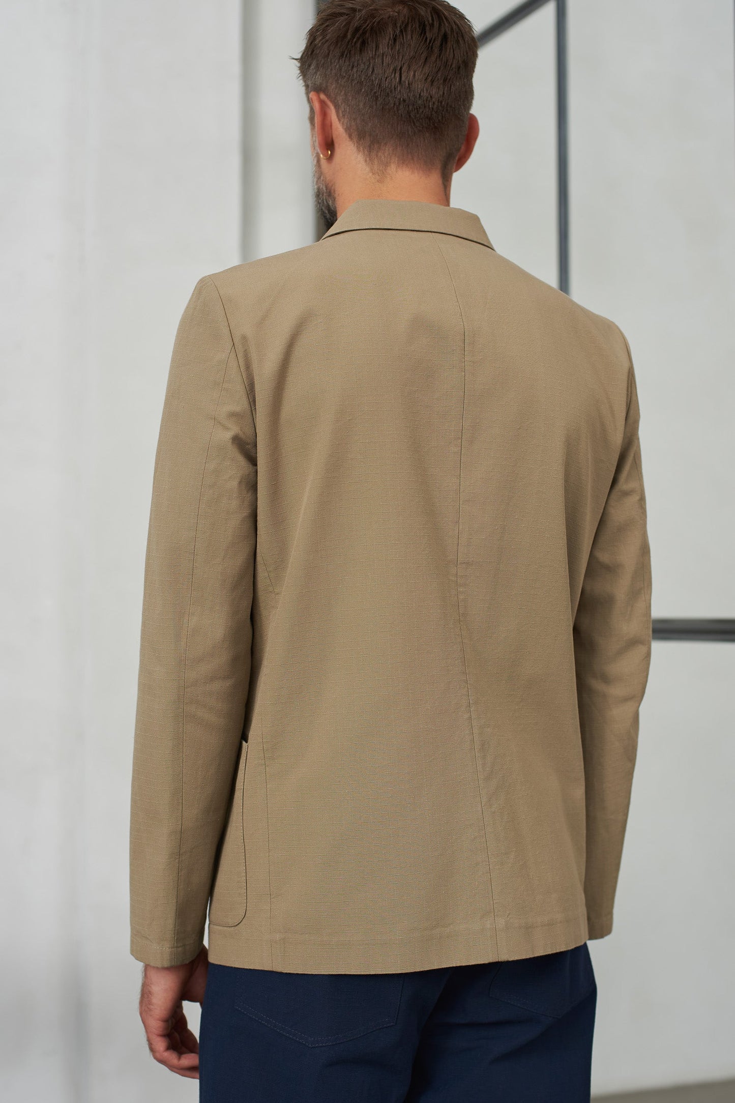 Blazer boutonné en coton bio | beige "enzo eco ripstop pale khaki"