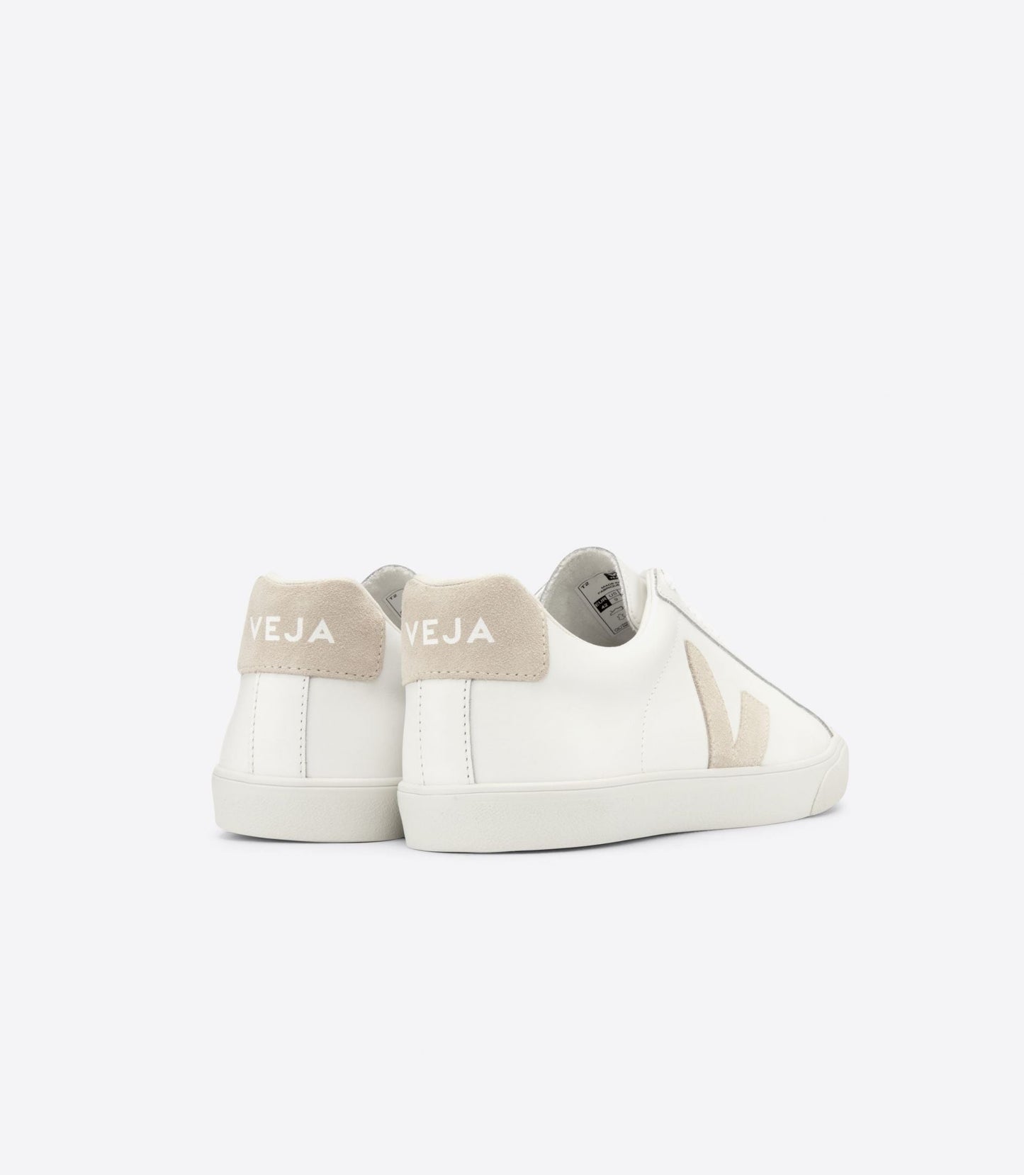 Baskets en cuir et suède certifié | blanc et beige "esplar logo leather extra white sable"