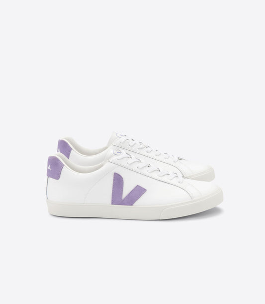Baskets esplar logo leather extra-white lavande