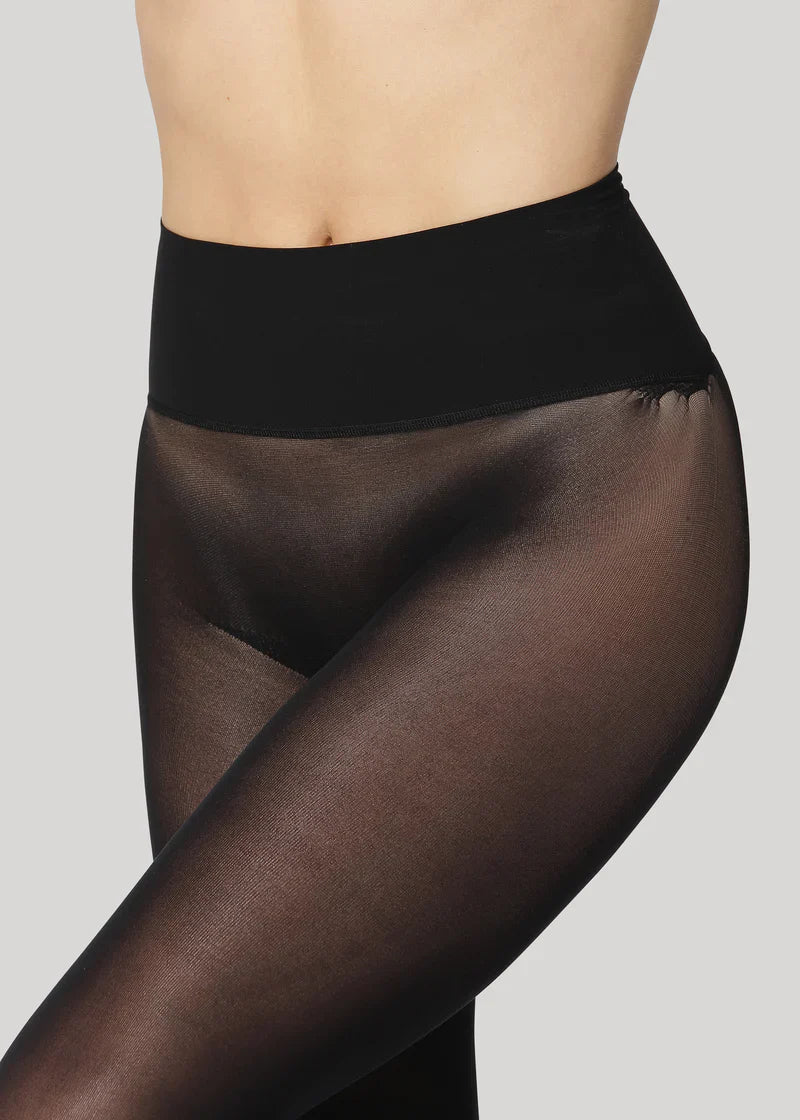 Collants 50 deniers sans couture en matière recyclée | noir "erika black"