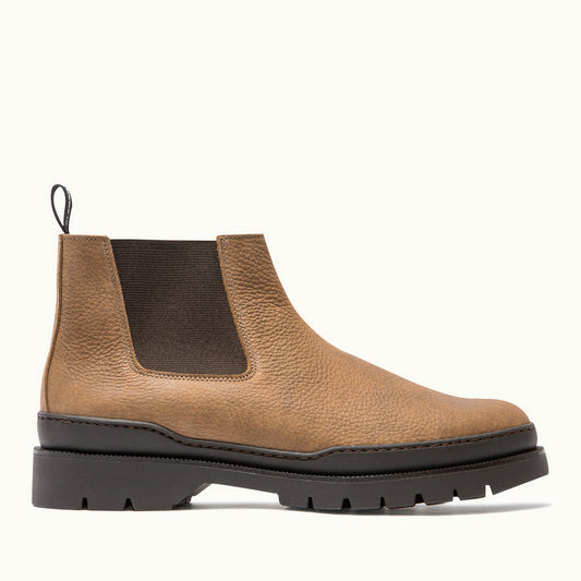 Bottines Chelsea made in France en cuir certifié | marron "escadron tabac"