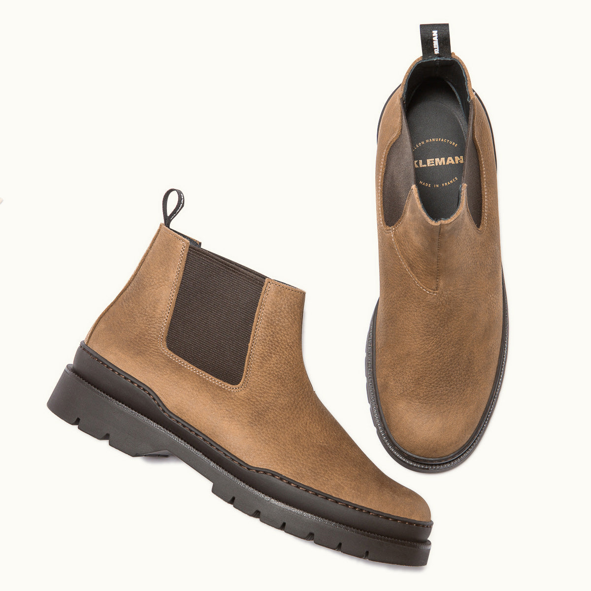 Bottines Chelsea made in France en cuir certifié | marron "escadron tabac"