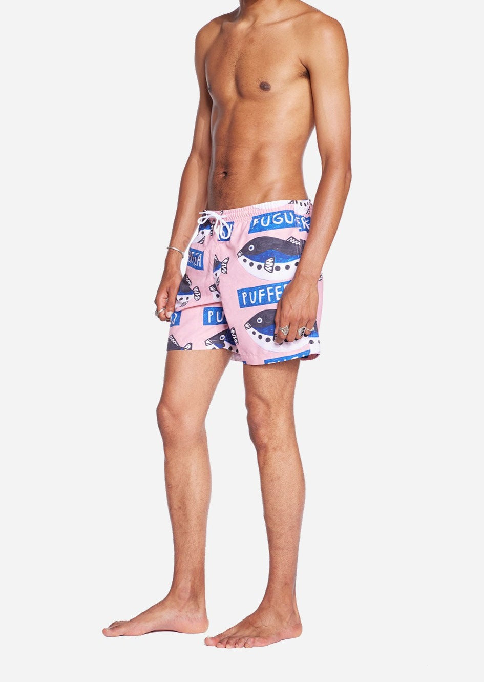 Short de bain en matières recyclées | rose "eugo pattern"