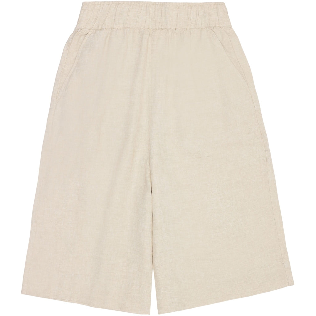 Short maxi ample en lin biologique | beige "eve culotte high-rise wide linen short light feather grays"