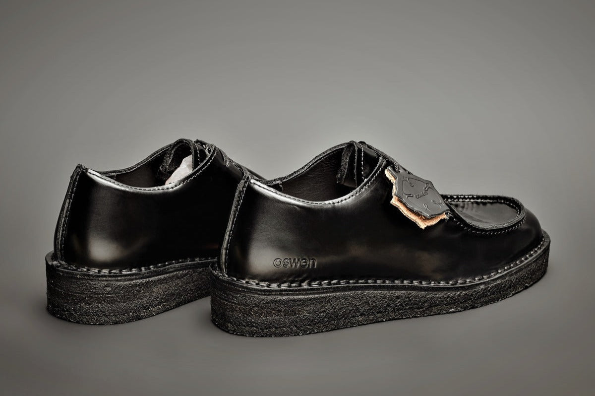 Derbies en cuir certifié | noir "ewaldi low polido - black"