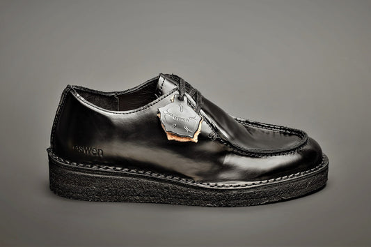 Derbies en cuir certifié | noir "ewaldi low polido - black"