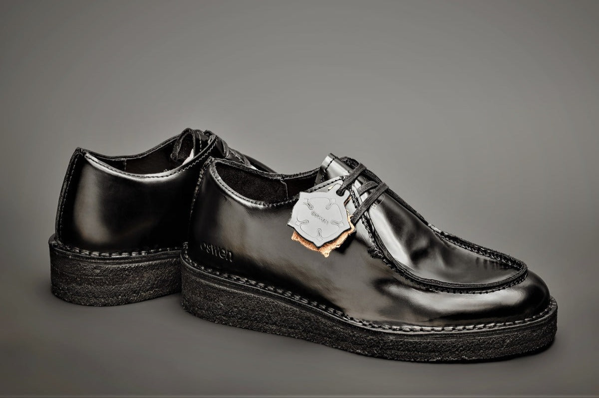 Derbies en cuir certifié | noir "ewaldi low polido - black"
