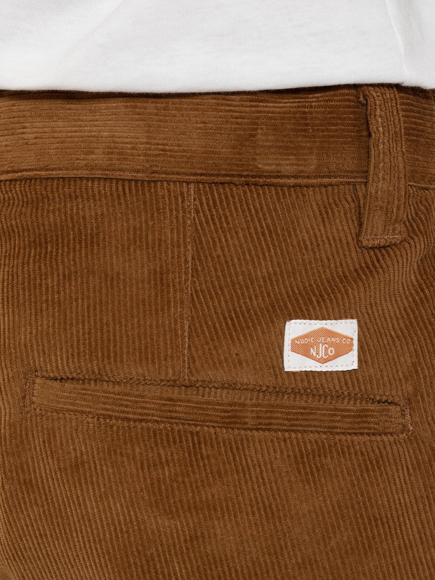 Pantalon fuselé marron en velours côtelé de coton bio - easy alvin oak corduroy