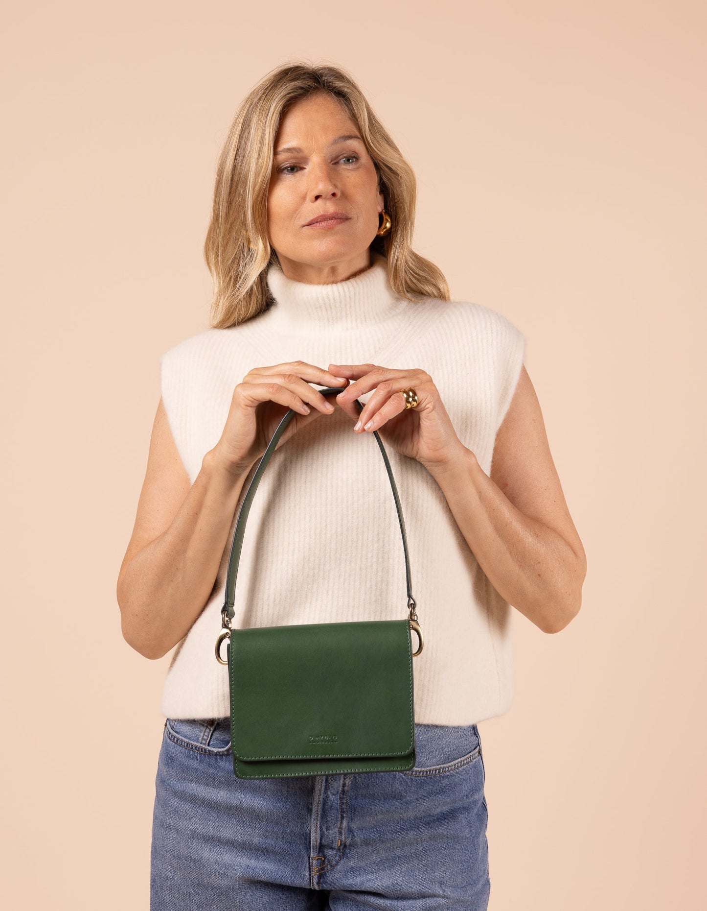 Sac à main | vert "audrey mini - pine green classic leather"