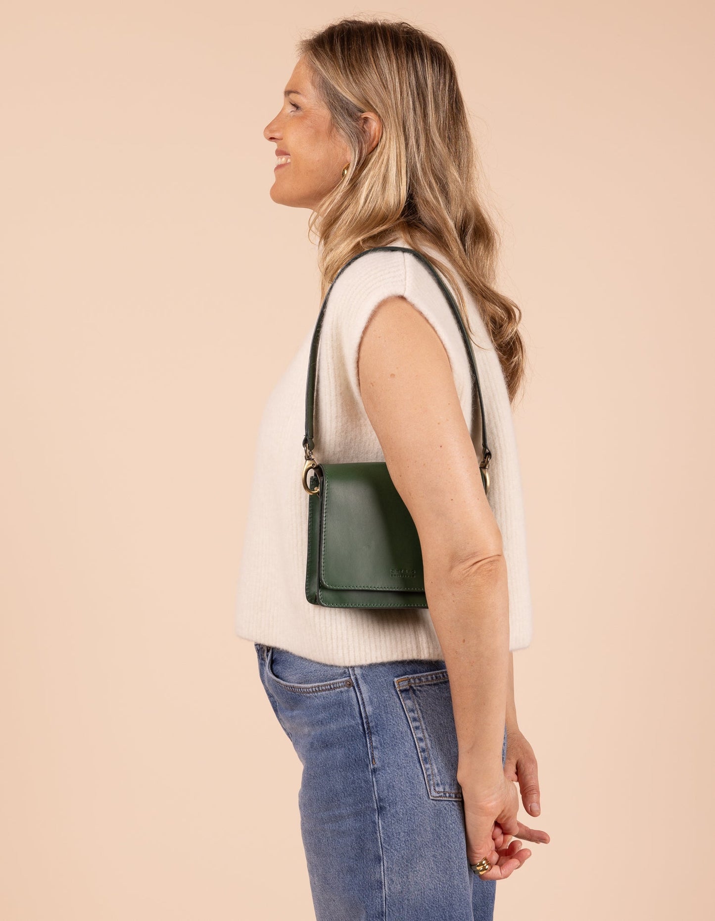 Sac à main | vert "audrey mini - pine green classic leather"