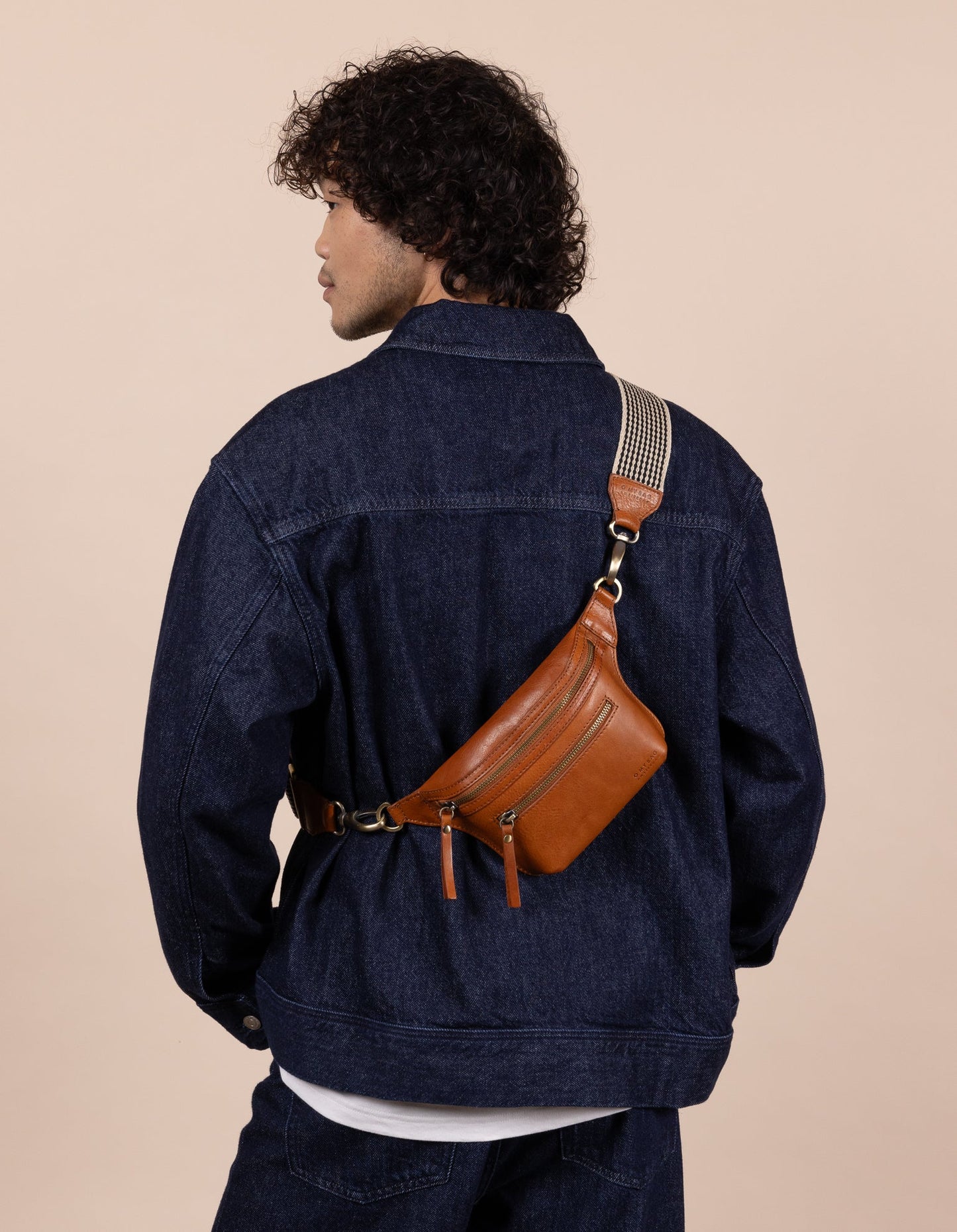 Banane en cuir certifié | camel "beck's bum bag cognac stromboli leather"