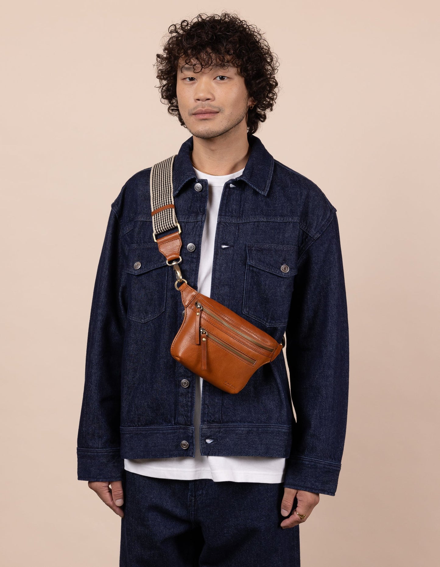Banane en cuir certifié | camel "beck's bum bag cognac stromboli leather"