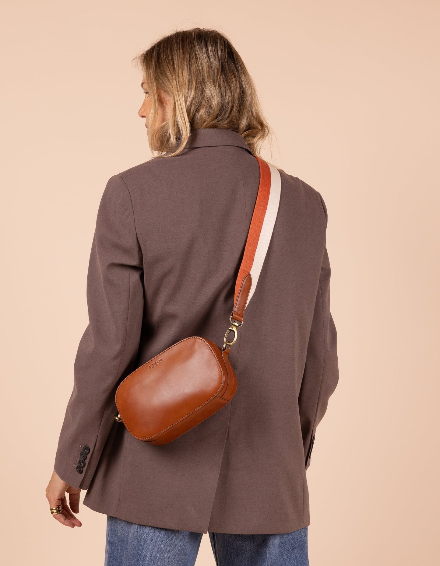 sac en cuir certifié | marron "maya - cognac classic leather"