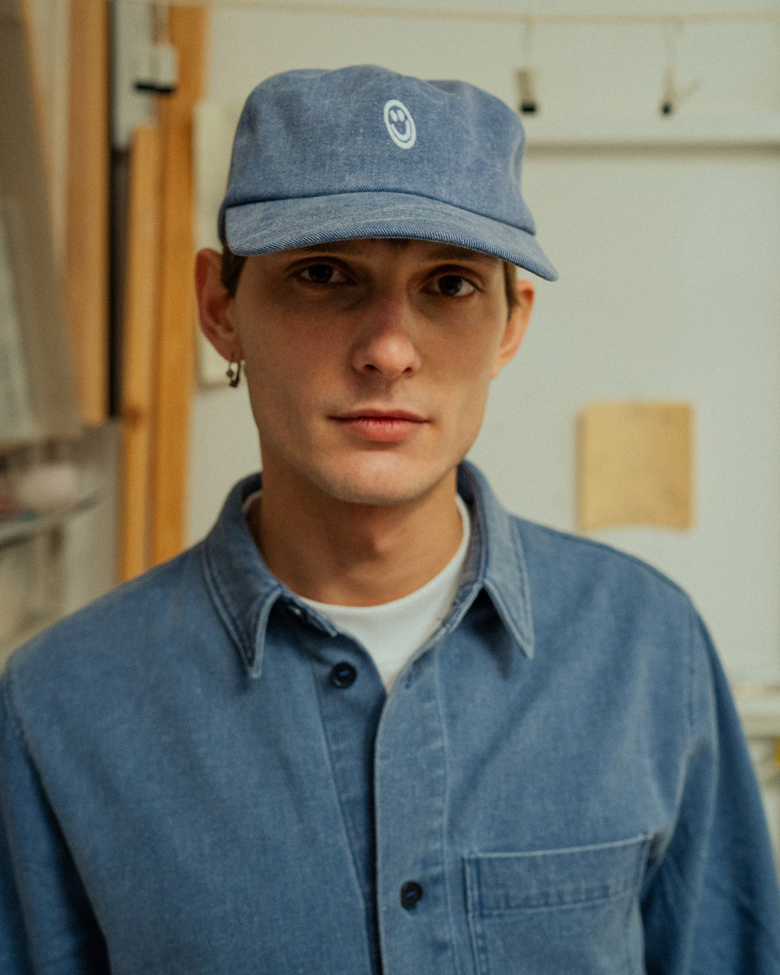 Chemise en coton bio | bleu "denim casual shirt - washed blue"