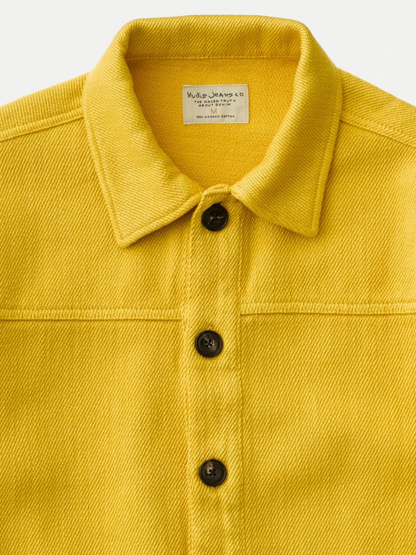 Surchemise jaune twill en coton bio - elias
