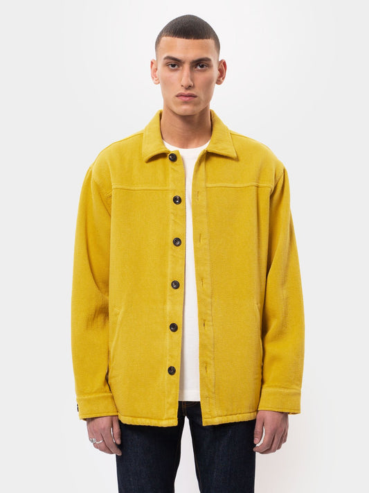 Surchemise jaune twill en coton bio - elias