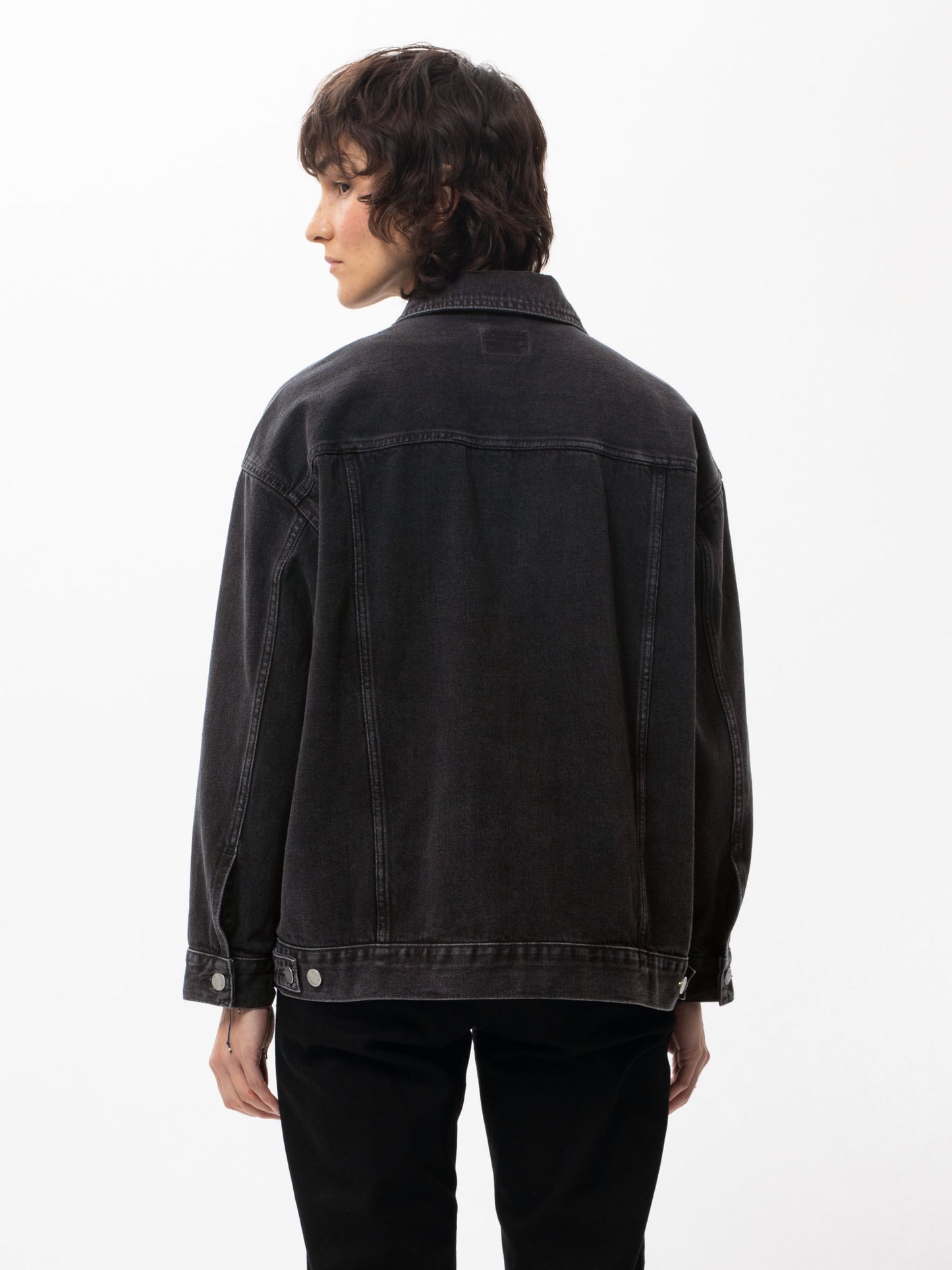 Veste jean en coton biologique | noir "Elin Black Trace"