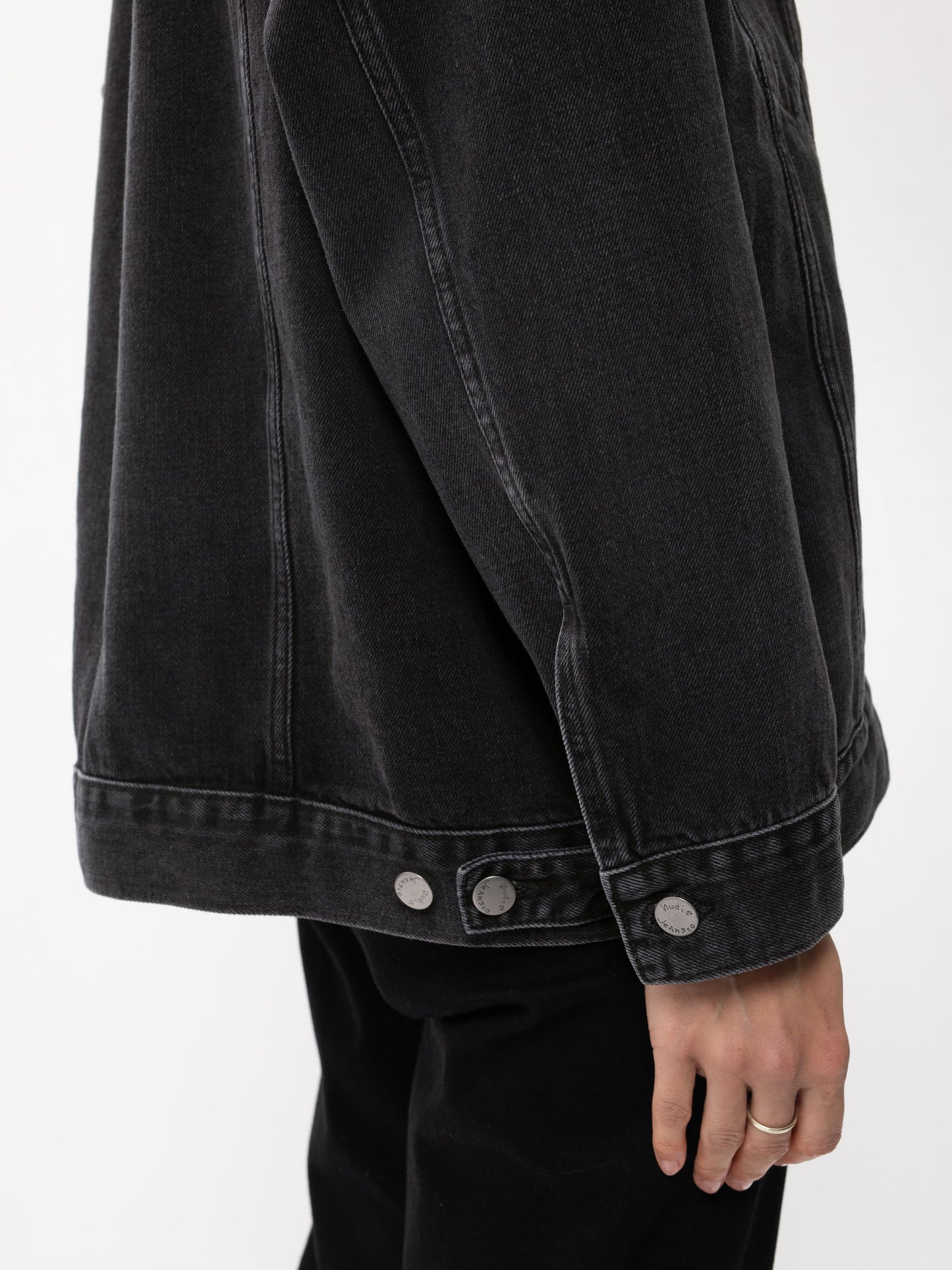 Veste jean en coton biologique | noir "Elin Black Trace"