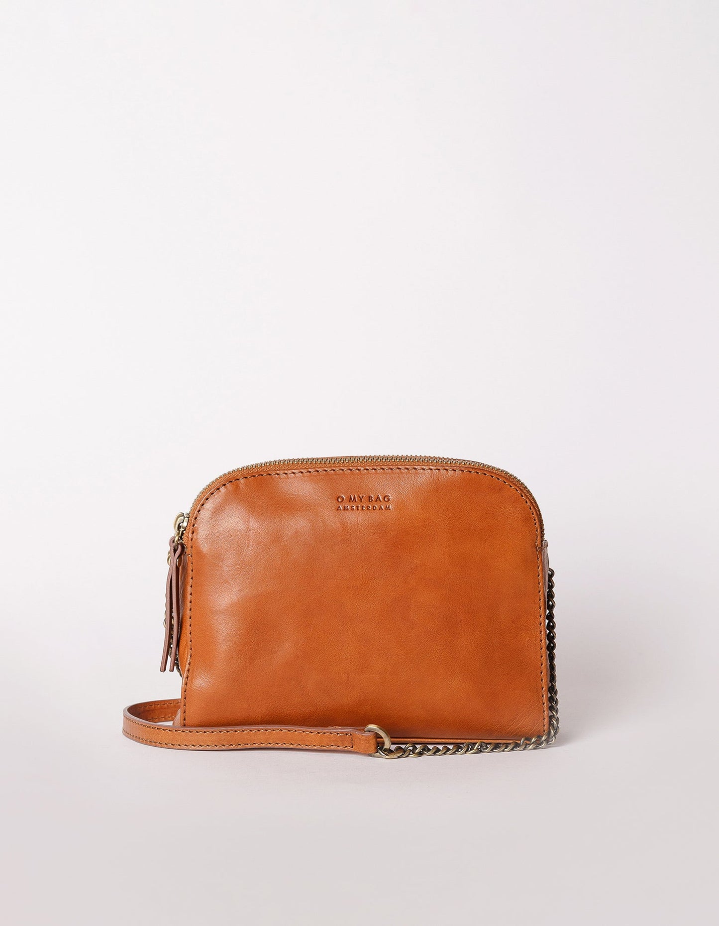 Sac à main bandoulière en cuir certifié | Marron "emily cognac stromboli leather"