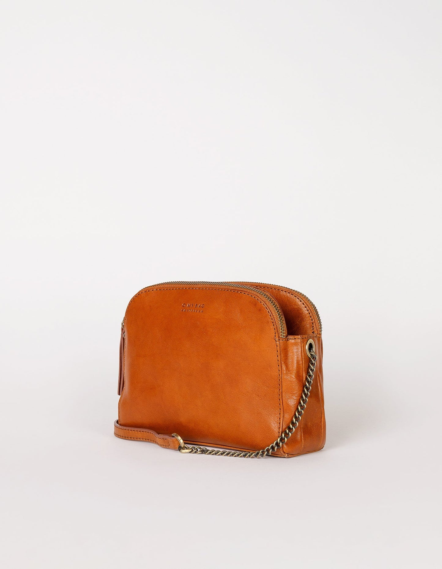 Sac à main bandoulière en cuir certifié | Marron "emily cognac stromboli leather"