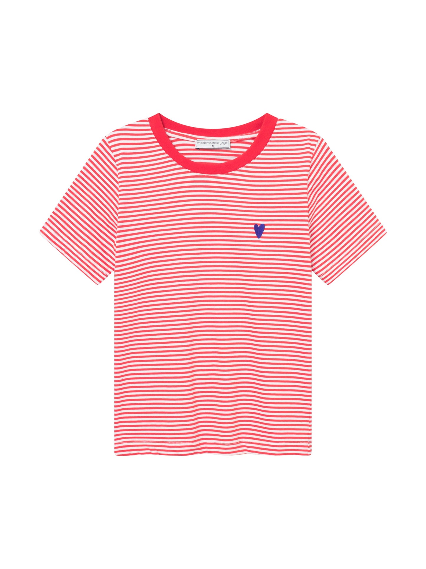 T-shirt en coton bio | rayé rouge "Endless horizon t-shirt - red"