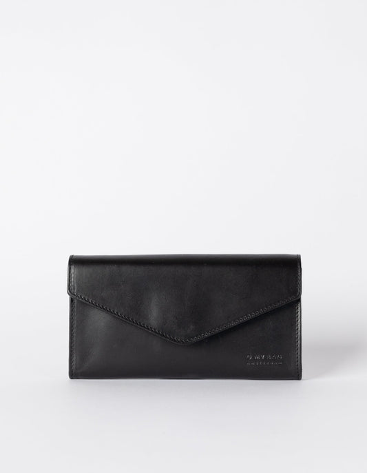 Portefeuille en cuir certifié | noir "pixie's pouch black classic leather""
